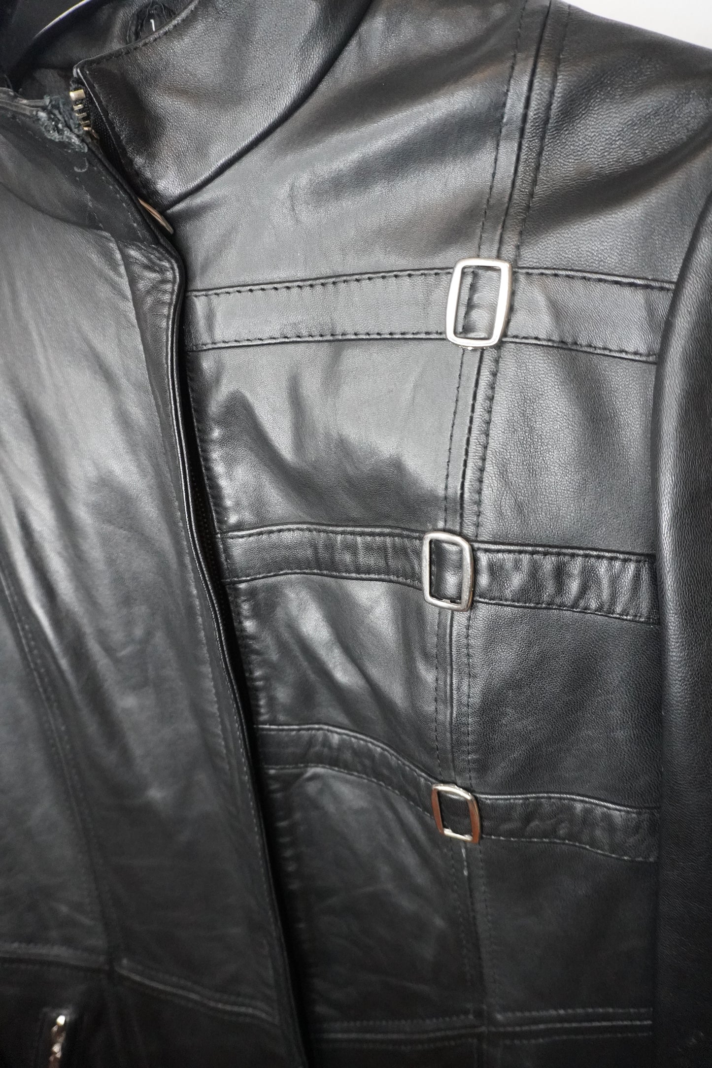 Veste Noir Effet Cuir - Taille S/M