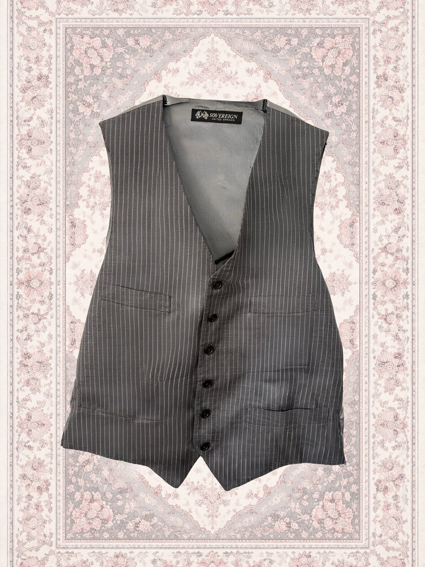 Gilet de costume gris à rayures – By Iasmine