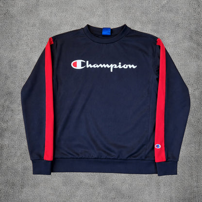 Sweat crewneck noir et rouge - Champion - Taille M