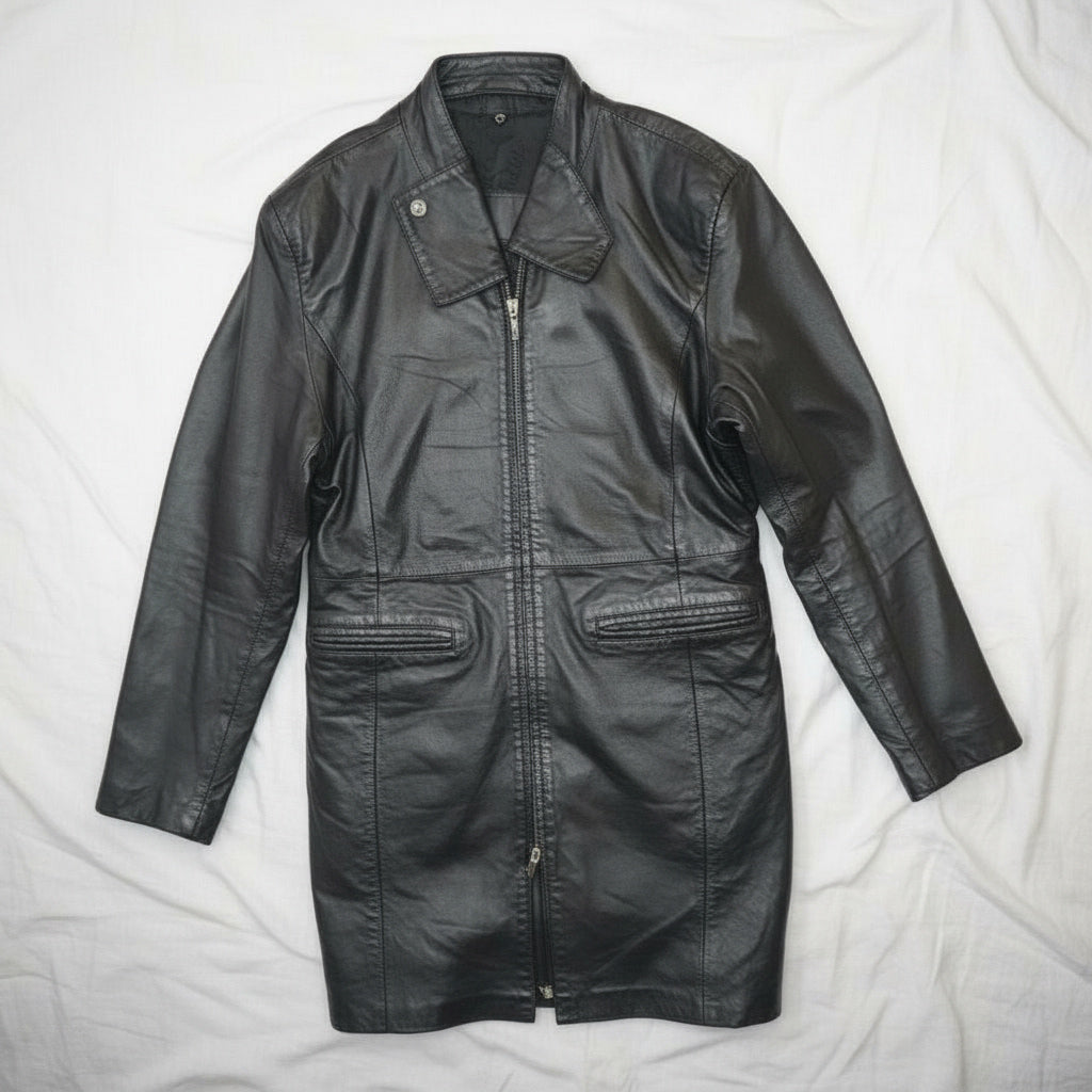 Manteau Long En Cuir - by PLAN.BEE - Taille : M