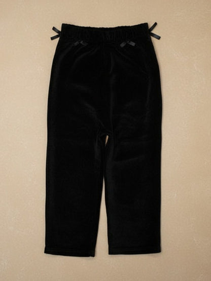 Pantalon noir en velours coupe large – BY KER