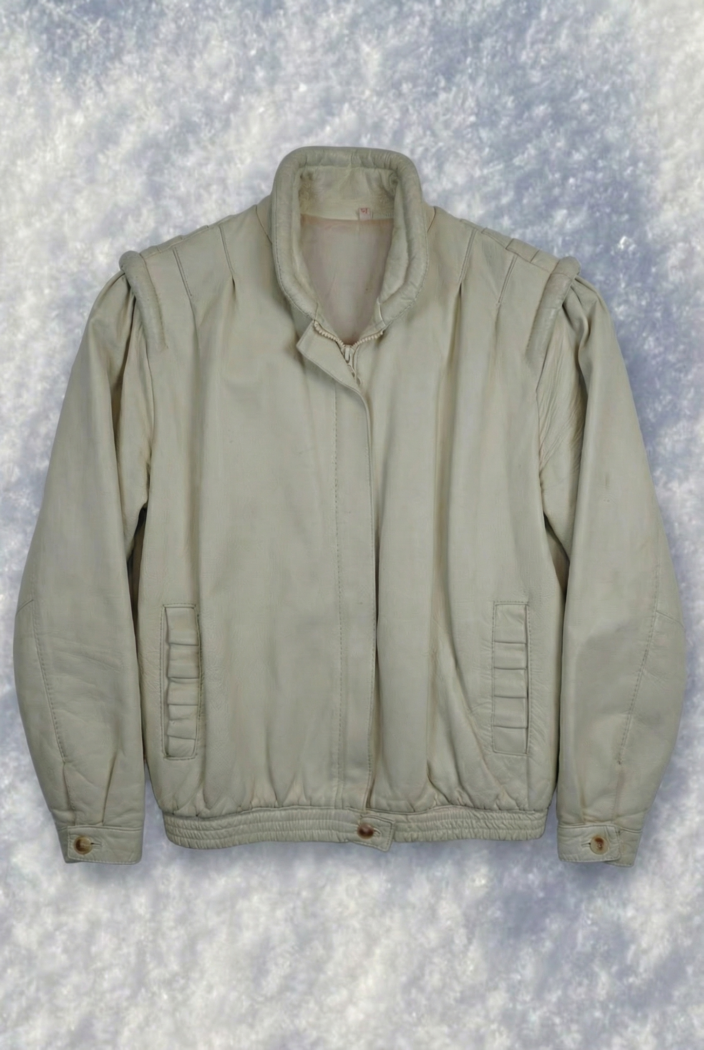Bomber Cuir Crème - Taille M/L