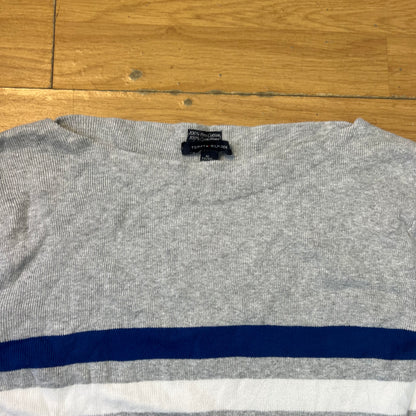 Pull rayé gris et bleu - Tommy Hilfiger - Taille XL