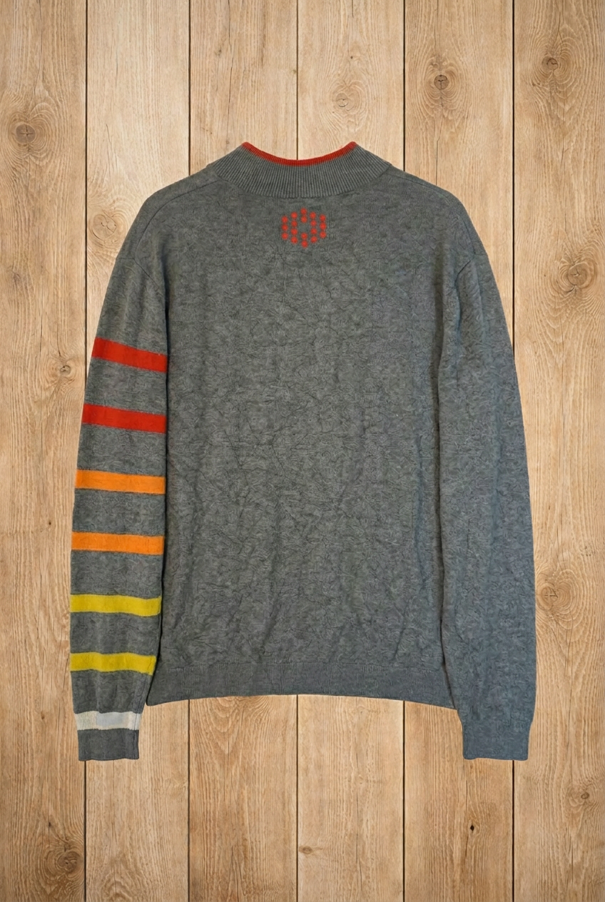 Pull gris à quart de zip – by Béatrice