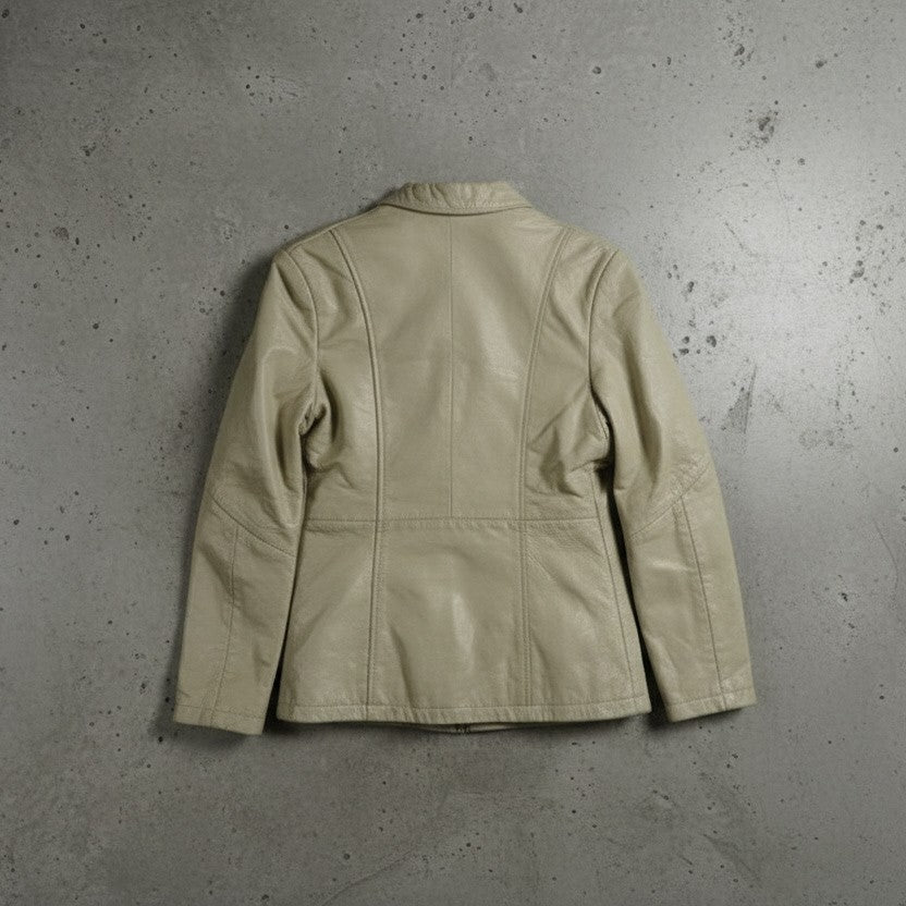 Veste en cuir crème – taille S
