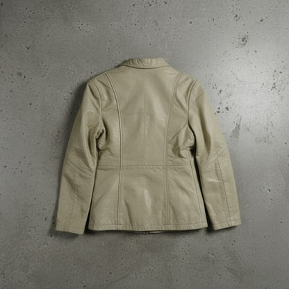 Veste en cuir crème – taille S