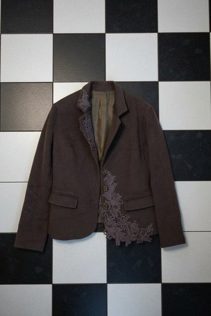 Blazer marron en laine et angora – BY SARAH LANG