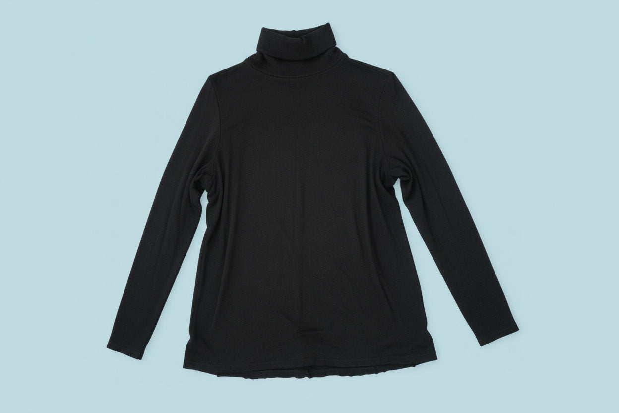 Pull col roulé noir logo blanc – BY PRMEC