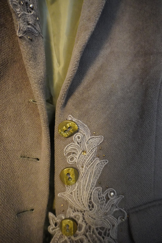 Blazer marron en laine et angora – BY SARAH LANG