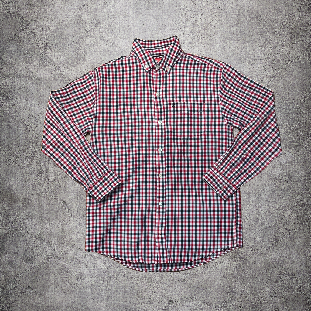 Chemise à carreaux rouges et bleus - IZOD - Taille L (14/16 ans)