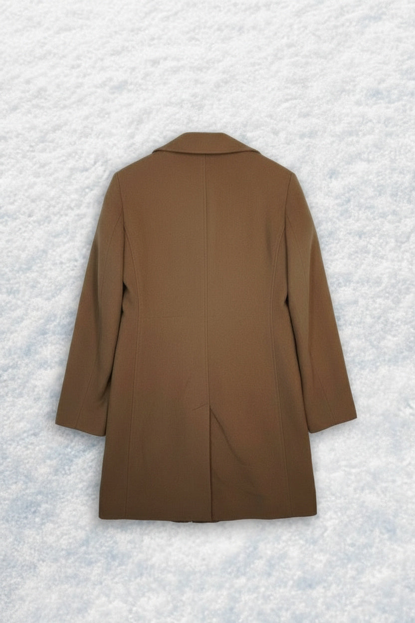Elegant Beige Wool Coat – by MANDY CHERIE
