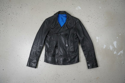 Veste en cuir noire cropped – taille S