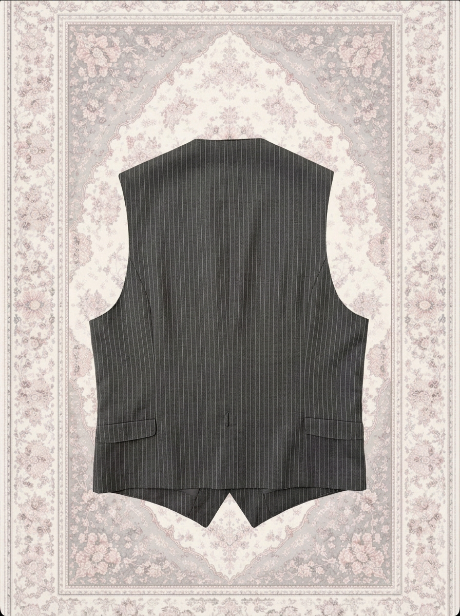 Gilet de costume gris à rayures – By Iasmine