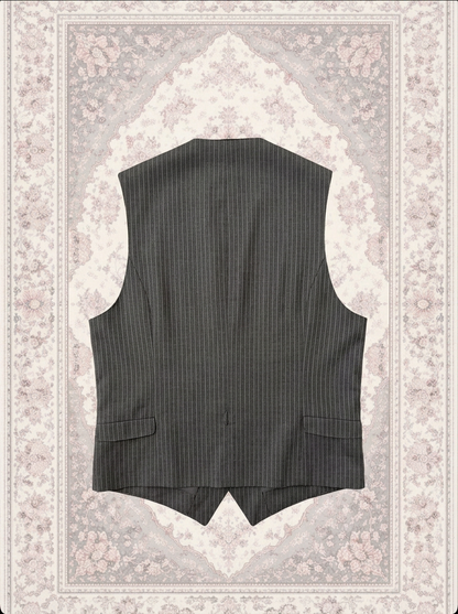 Gilet de costume gris à rayures – By Iasmine