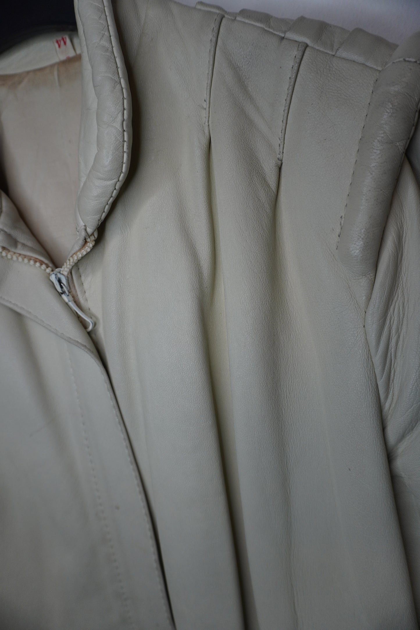 Bomber Cuir Crème - Taille M/L