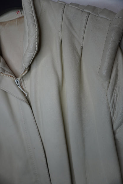 Bomber Cuir Crème - Taille M/L