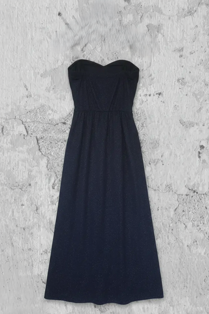 Robe de Cocktail - Sweet storm - Noir avec Reflets Bleu Foncé - Taille S