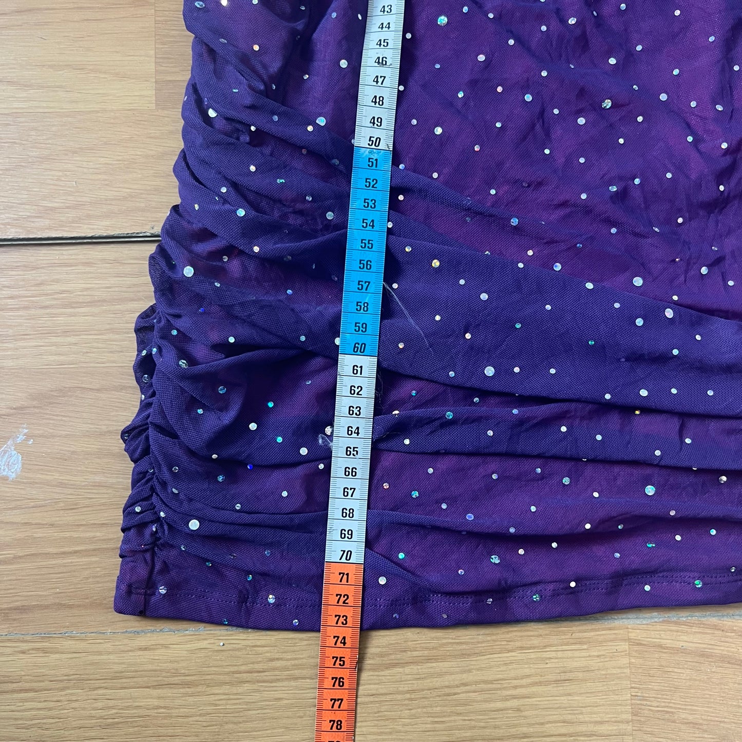 Robe de soirée violette et rose à paillettes avec bretelles croisées - Taille M/L by SARLOTTE