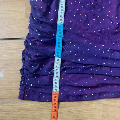 Robe de soirée violette et rose à paillettes avec bretelles croisées - Taille M/L by SARLOTTE
