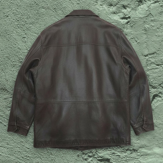 Veste en Cuir Marron - by YANNIS KINGSTON - Taille : 2XL