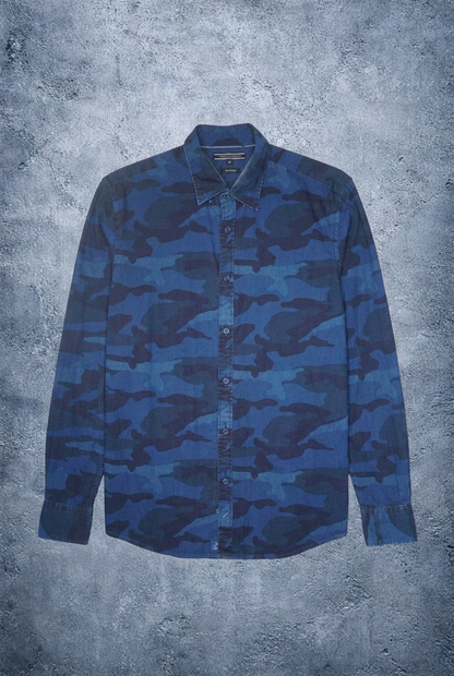 Chemise camouflage bleu foncé Tommy Hilfiger – Taille – M