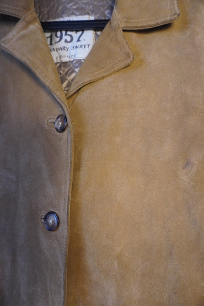 Veste en cuir marron longueur genou – BY ZAINAB