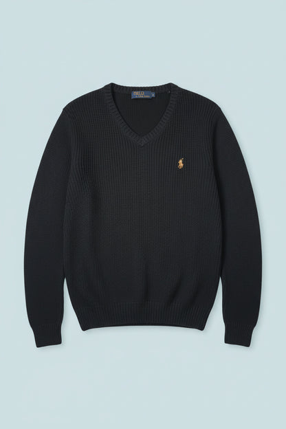 Pull bleu marine logo marron – BY PRMEC