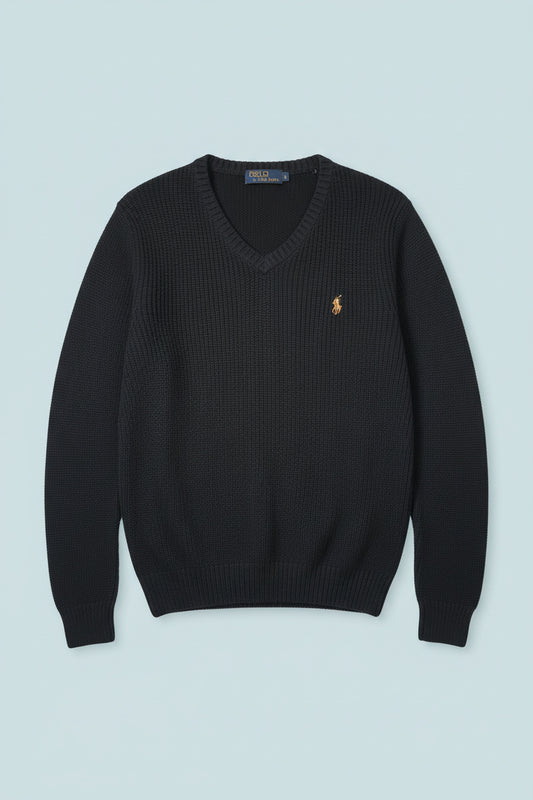 Pull bleu marine logo marron – BY PRMEC