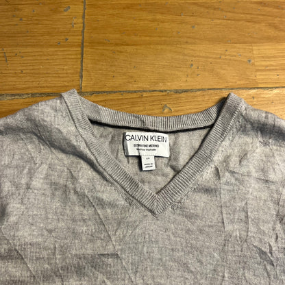 Pull col V gris Calvin Klein – Taille L