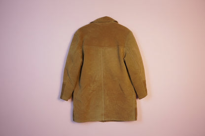 Veste en cuir marron longueur genou – BY ZAINAB