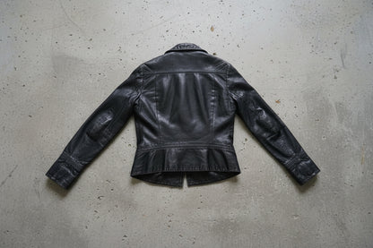 Veste en cuir noire cropped – taille S