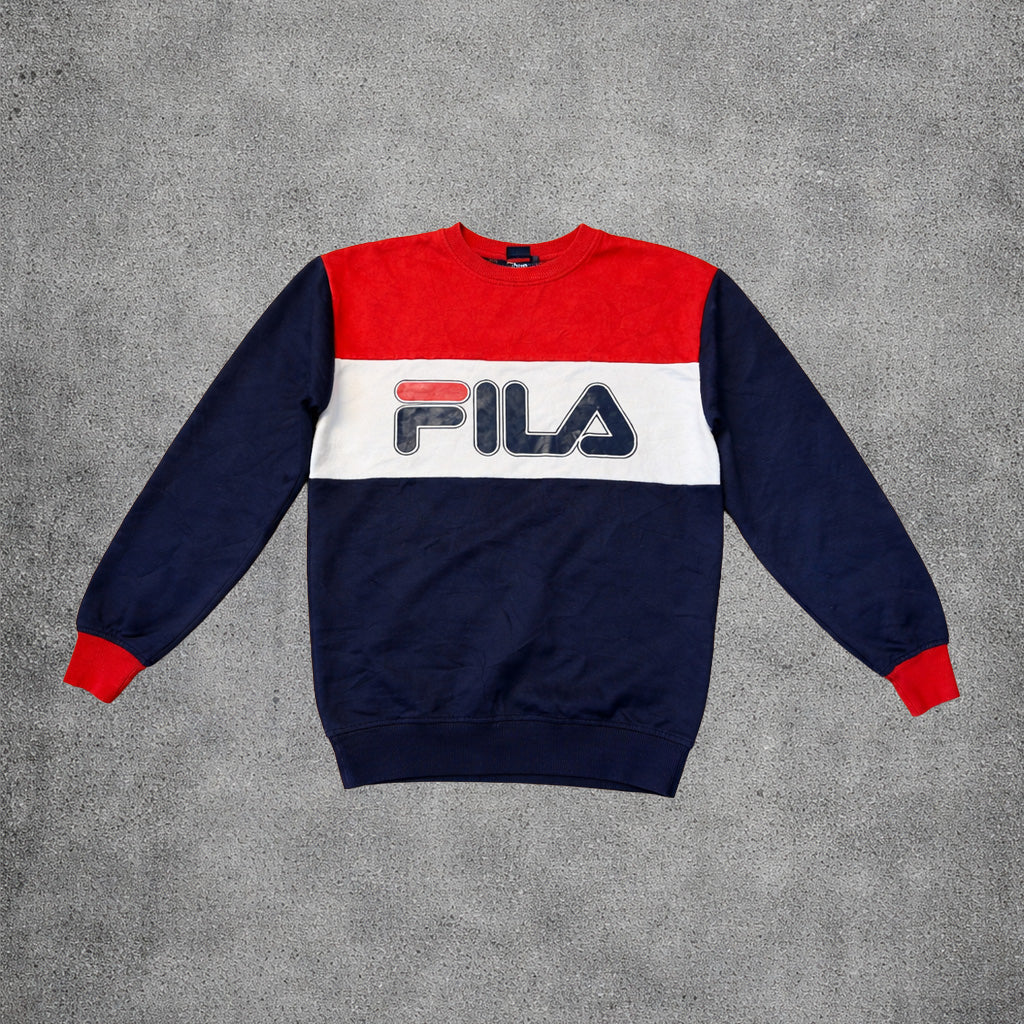 Sweat crewneck rouge et bleu - Fila - Taille XD