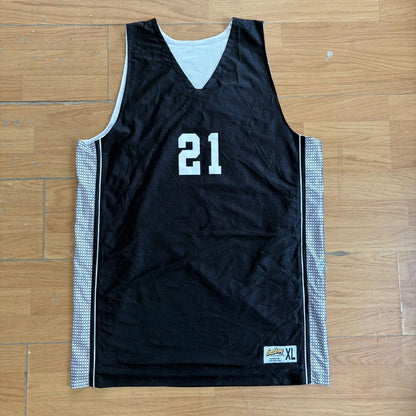 Maillot de basketball noir et blanc Eastbay – Taille XL
