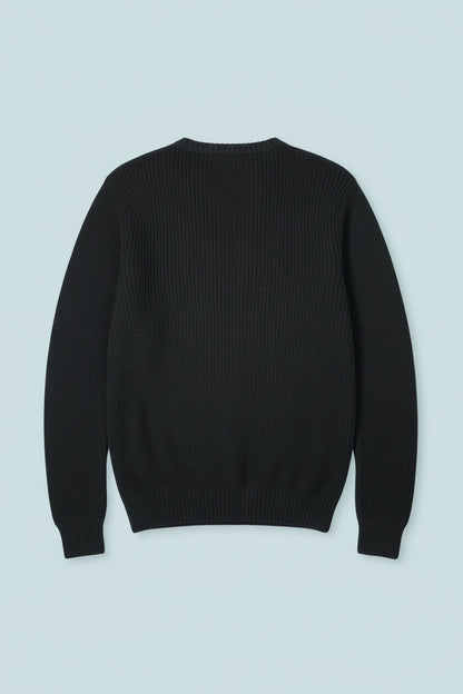 Pull bleu marine logo marron – BY PRMEC