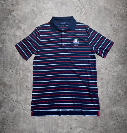 Polo rayé bleu foncé, rouge et blanc - Ralph Lauren - Taille L