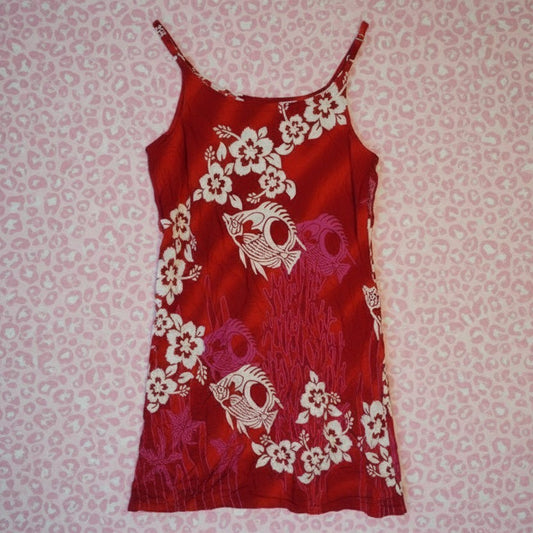 Robe rouge florale – BY SARLOTTE