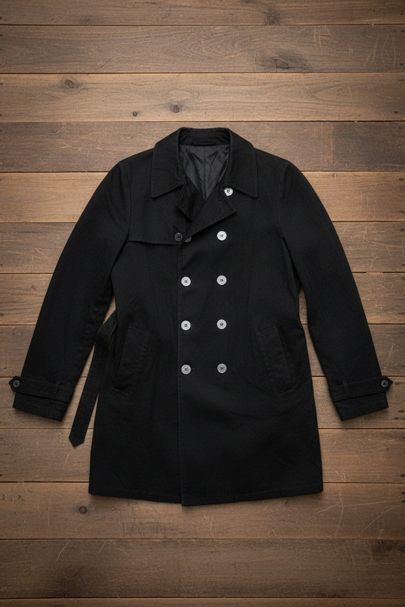 Modern Black Trench Long Fit – by BEATRICE