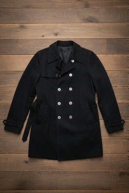 Modern Black Trench Long Fit – by BEATRICE