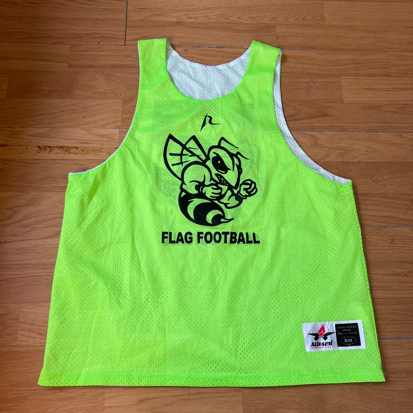 T-shirt football réversible fluo vert/jaune - Taille S/M