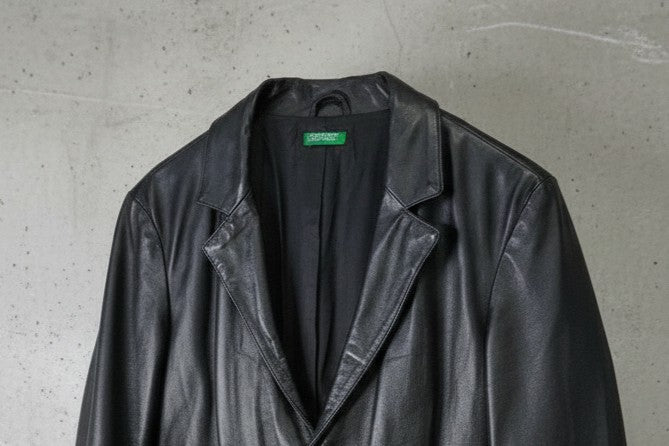 Veste en cuir noire – longueur genoux – taille M