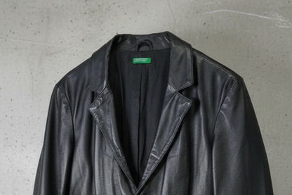 Veste en cuir noire – longueur genoux – taille M
