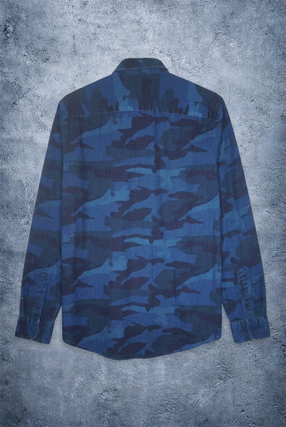 Chemise camouflage bleu foncé Tommy Hilfiger – Taille – M