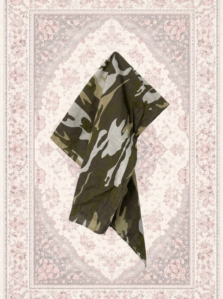 Foulard vert motif militaire – By Iasmine