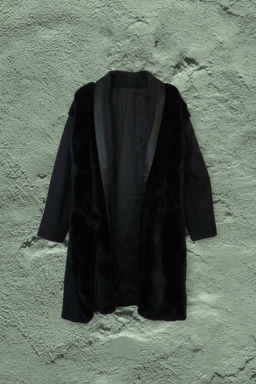 Veste Longue Fourrure &amp; Laine – by YANNIS KINGSTON