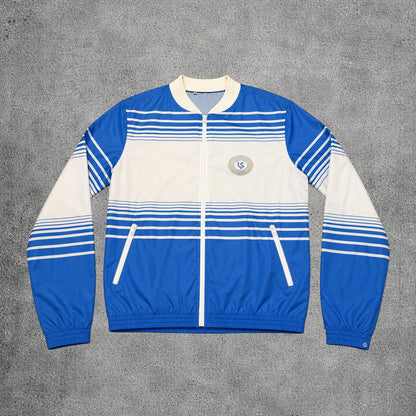 Veste coupe-vent bleu et blanc - Style soccer - Taille M