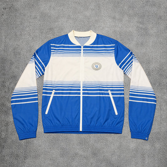 Veste coupe-vent bleu et blanc - Style soccer - Taille M