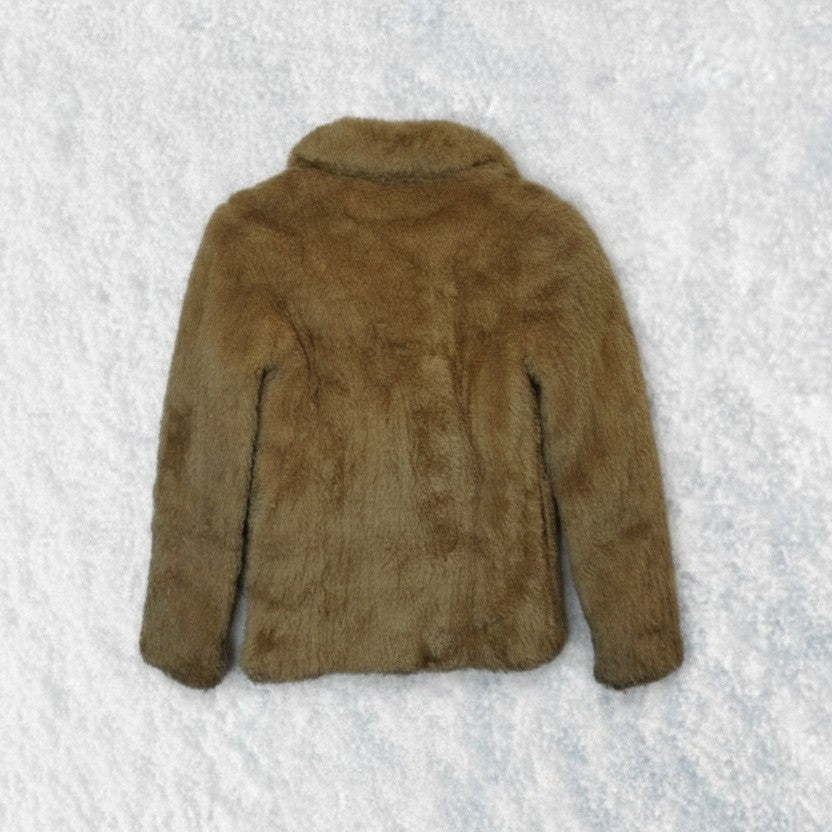 Beige Chic Faux Fur Jacket – by MANDY CHERIE