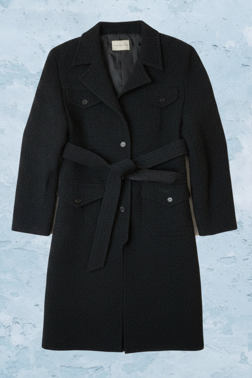 Manteau Long noir chiné - by MIA - Taille : XS / S (estimée)