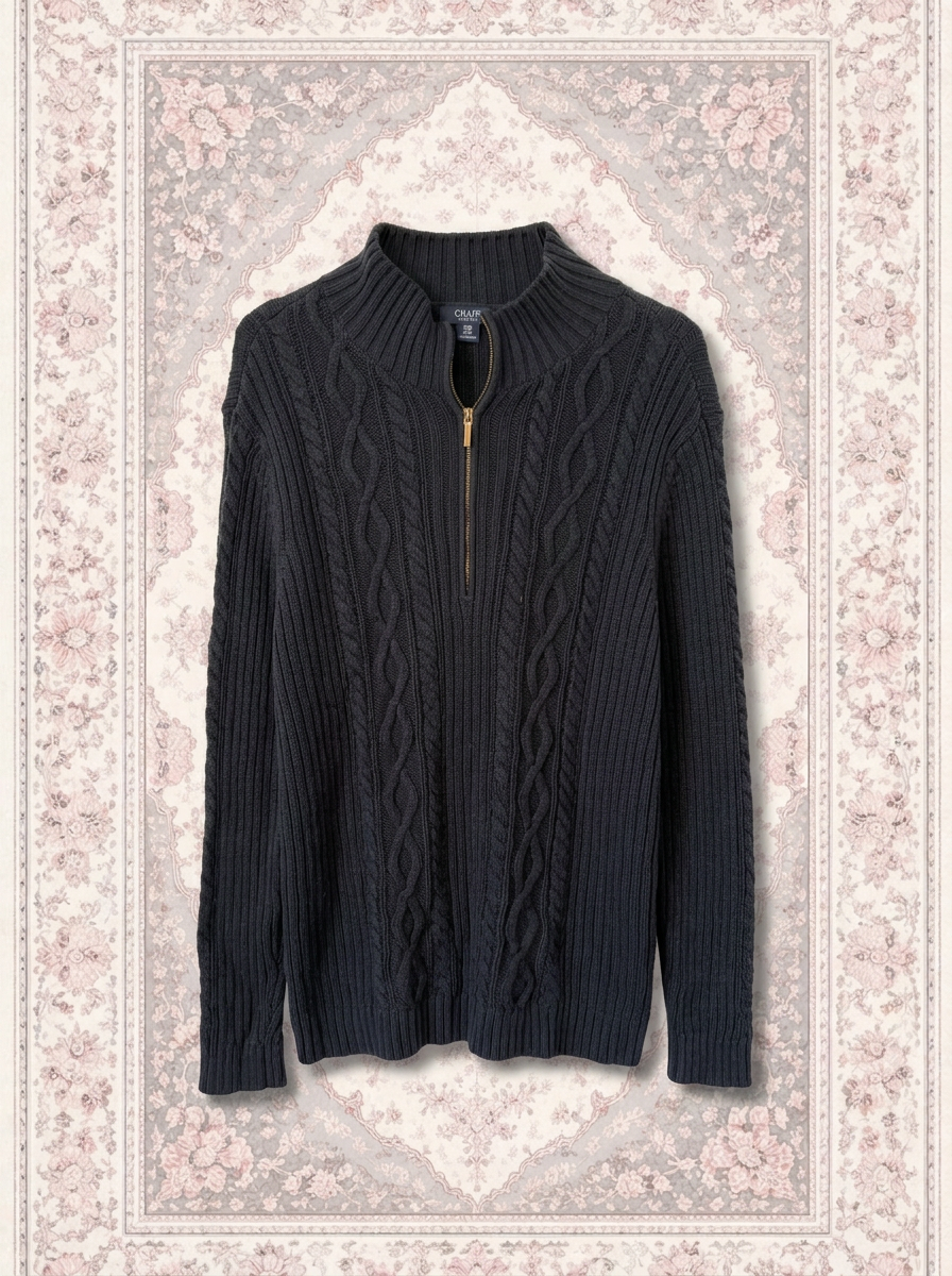 Gilet bleu marine quarter zip – By Iasmine