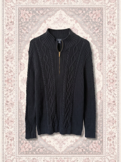 Gilet bleu marine quarter zip – By Iasmine
